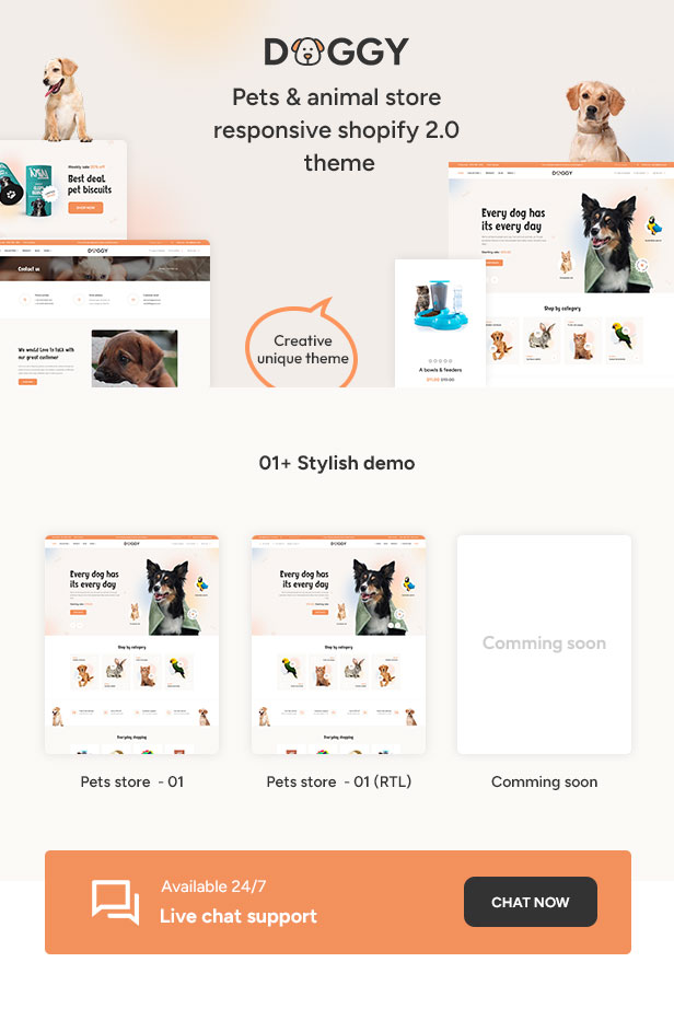 Doggy - The Pets & Animals Responsive Shopify Theme - 1